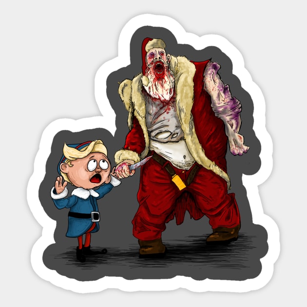 Zombie Santa Christmas Sticker by Harley Warren